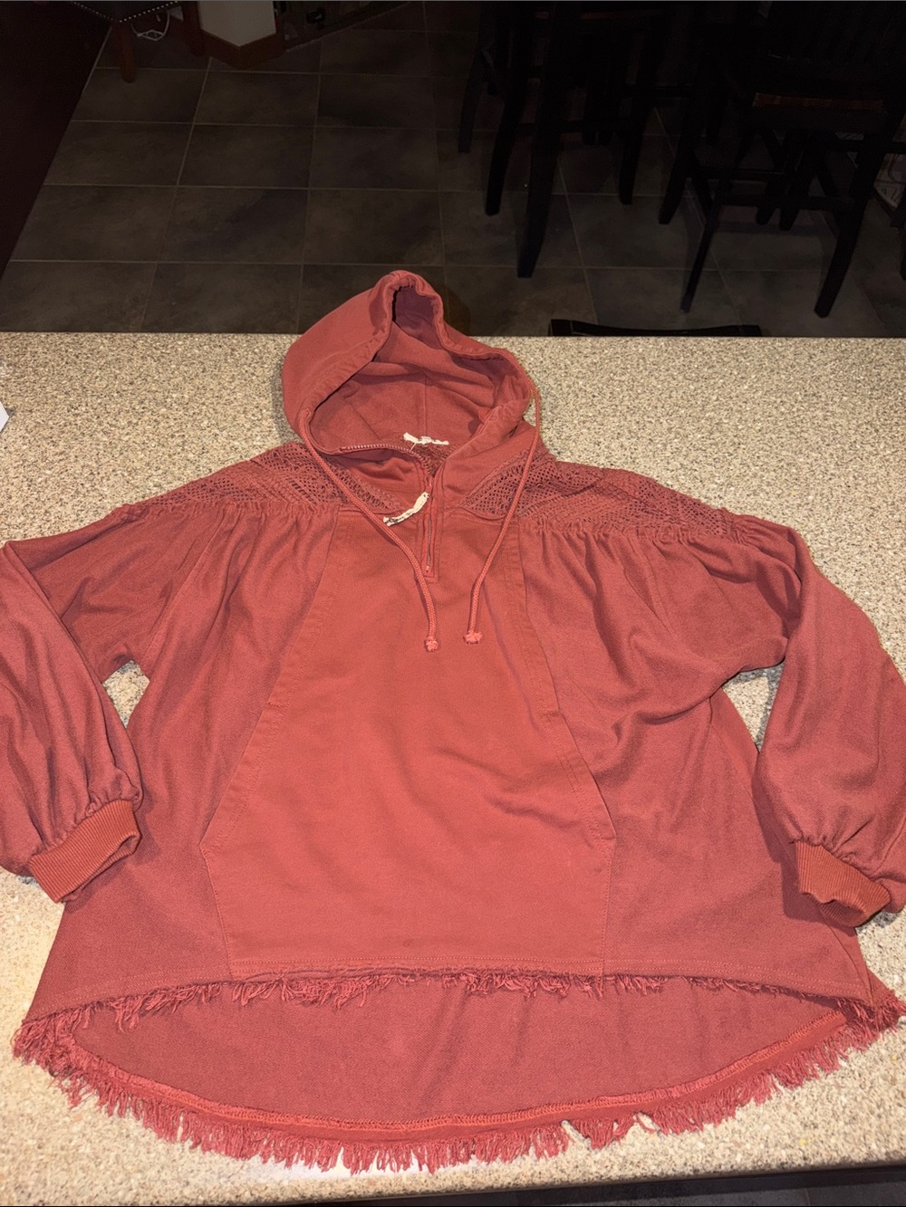 Gimmicks buckle oversized crochet hoodie